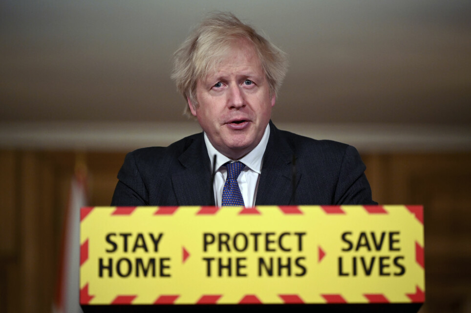 Storbritannias statsminister Boris Johnson snakket om det muterte koronaviruset da han møtte pressen før helgen.
