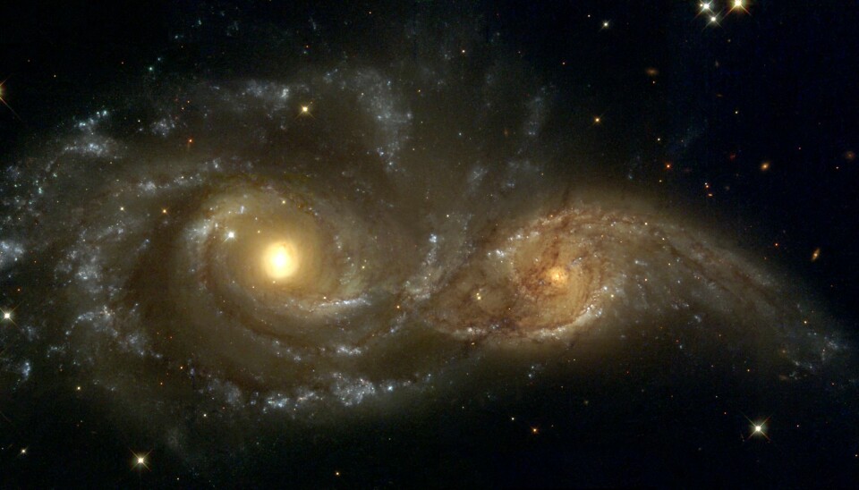 Hubble teleskopet har tatt flere bilder av galakser i ferd med å krasje.