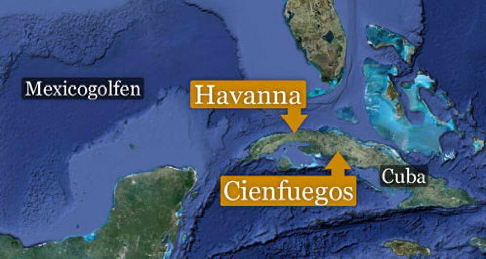 Forskerne har brukt nasjonale data fra Cuba og detaljerte helseundersøkelser fra provinsbyen Cienfuegos. (Foto: (Kart: Google Maps/tilpasset forskning.no/Per Byhring))