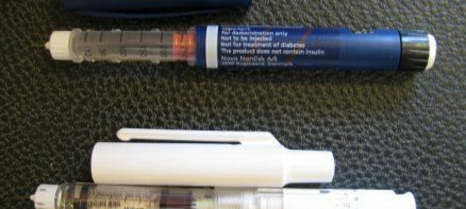 "Insulinpenner. Pasienter med diabetes 1 er avhengige av daglige injeksjoner med insulin for å overleve."