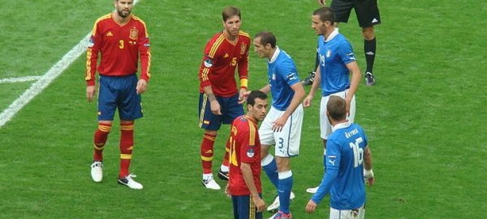 Spania gjør seg klar til hjørnespark mot Italia 10. juni. Kampen endte uavgjort. Arvedui89/Wikimedia Commons