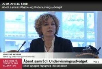 Christine Antorini har holdt fast på sin fortolkning av forskernes arbeid. (Foto: Skjermdump fra dr.dk) Christine Antorini har holdt fast på sin fortolkning av forskernes arbeid. (Foto: Skjermdump fra dr.dk)