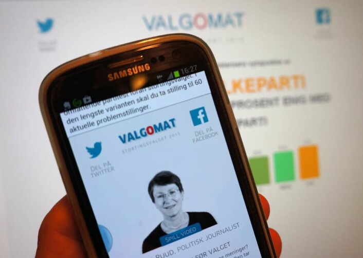 Aftenpostens valgomat. (Foto: Arnfinn Christensen, forskning.no.) Aftenpostens valgomat. (Foto: Arnfinn Christensen, forskning.no.)