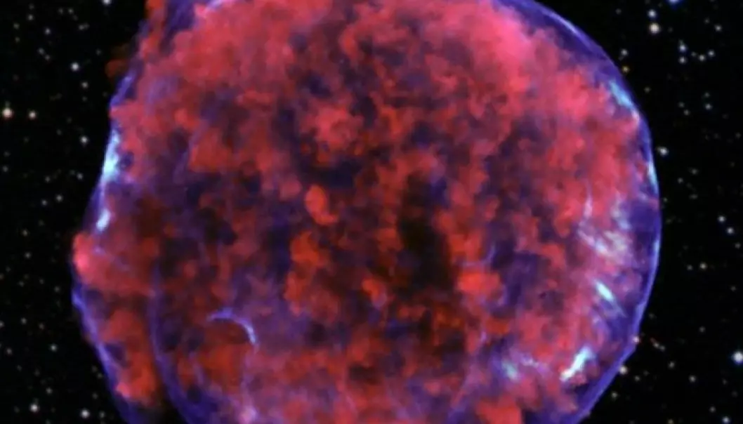 Sjokkbølgje på 1000 gongar lydhastigheit lyser opp supernova