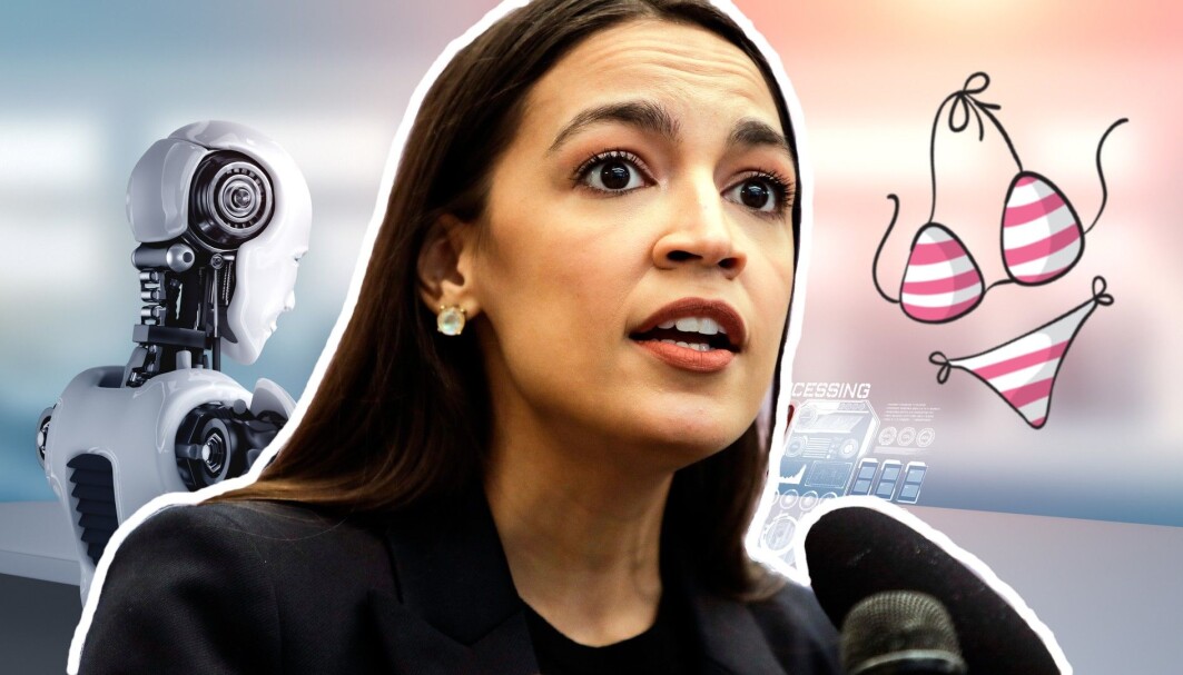 Til og med en den amerikanske politikeren Alexandria Ocasio-Cortez, fikk bikini av det smarte dataprogrammet. Til og med en den amerikanske politikeren Alexandria Ocasio-Cortez, fikk bikini av det smarte dataprogrammet.