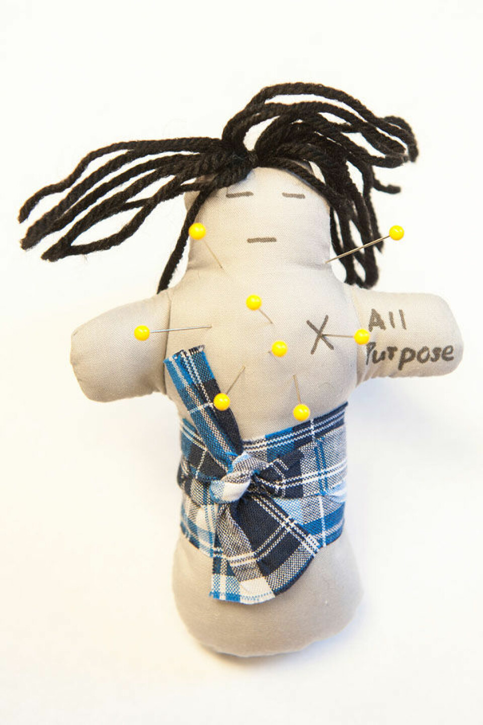 En av voodoo-dukkene som ble brukt i eksperimentet. Dukka representerer ektefellen til en av deltagerne i forsøket. (Foto: Jo McCulty, Ohio State University)