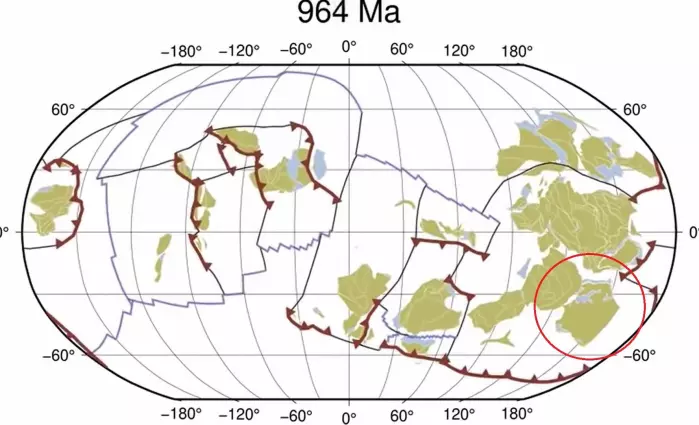Ifølge forskernes animasjon lå Norge langt nede i sør for omtrent en milliard år siden.