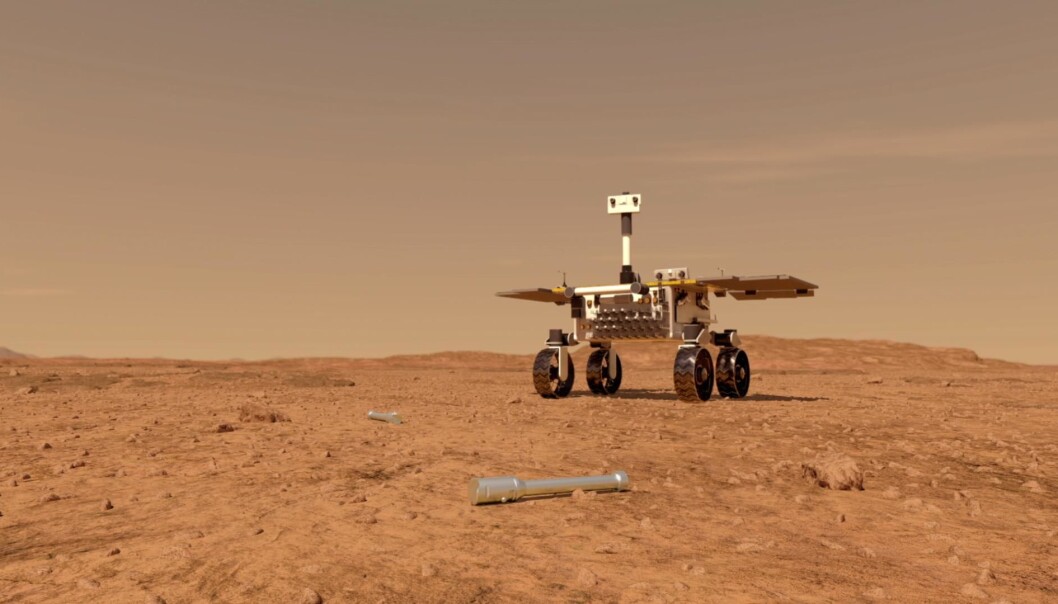 En liten rover kan plukke opp prøvene, for så å flytte de til en rakett på Mars-overflaten. En liten rover kan plukke opp prøvene, for så å flytte de til en rakett på Mars-overflaten.