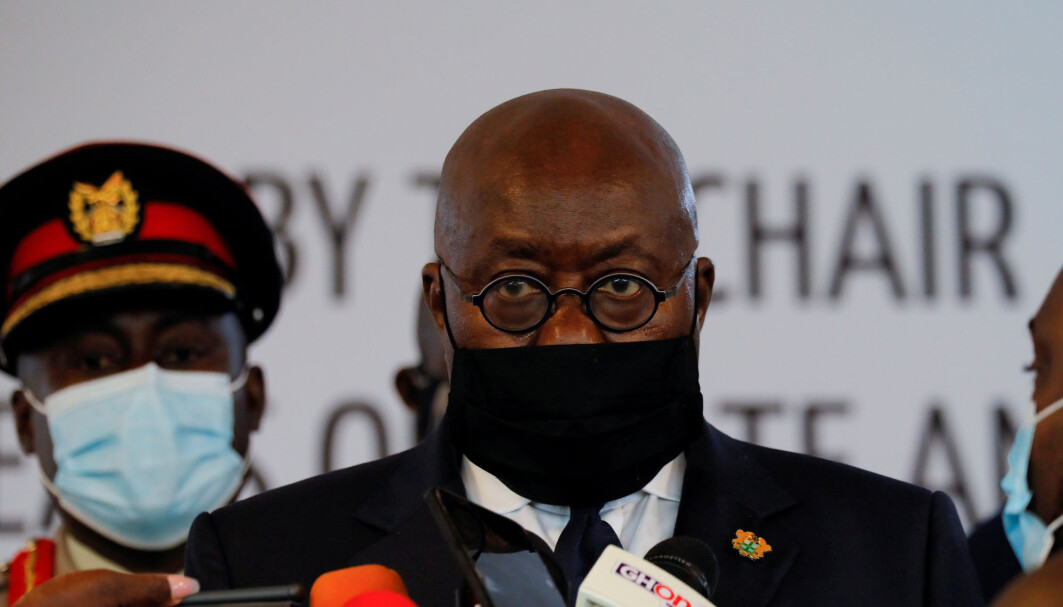 Nana Akufo-Addo, Ghanas president, takket det internasjonale vaksineprogrammet Covax for at Ghana fikk være først i vaksinekøen. Bildet er fra september 2020. Nana Akufo-Addo, Ghanas president, takket det internasjonale vaksineprogrammet Covax for at Ghana fikk være først i vaksinekøen. Bildet er fra september 2020.