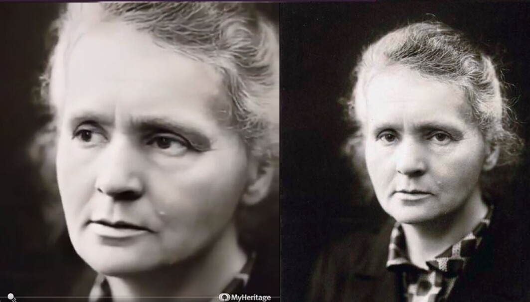 Vitenskapskvinnen Marie Curie er en av dem som har fått sitt portrett animert. Vitenskapskvinnen Marie Curie er en av dem som har fått sitt portrett animert.
