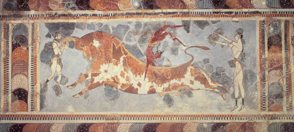 Freskomaleri fra Knossos. Wikimedia commons