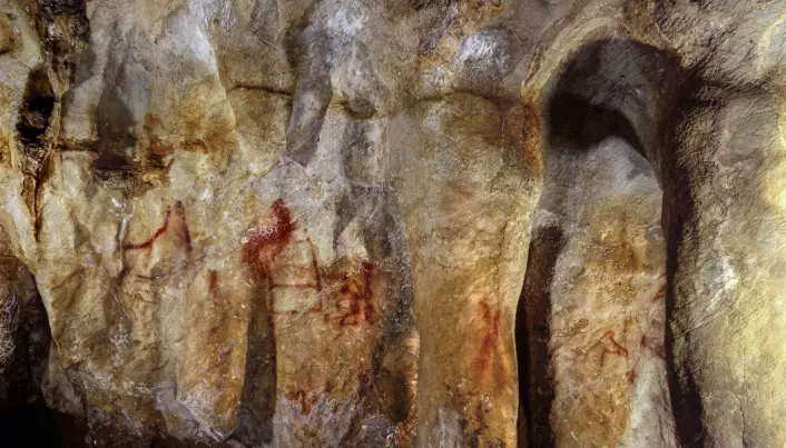 Et av maleriene, den som ser ut som en rød stige, kan være laget av neandertalere.