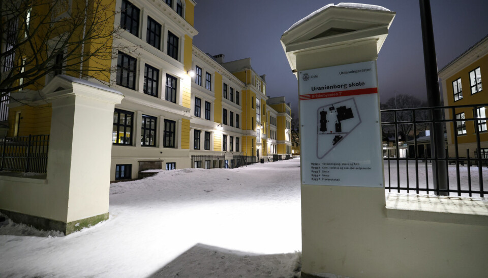 Uranienborg ungdomsskole i Oslo er en av mange som er stengt etter byrådets siste innstramminger.