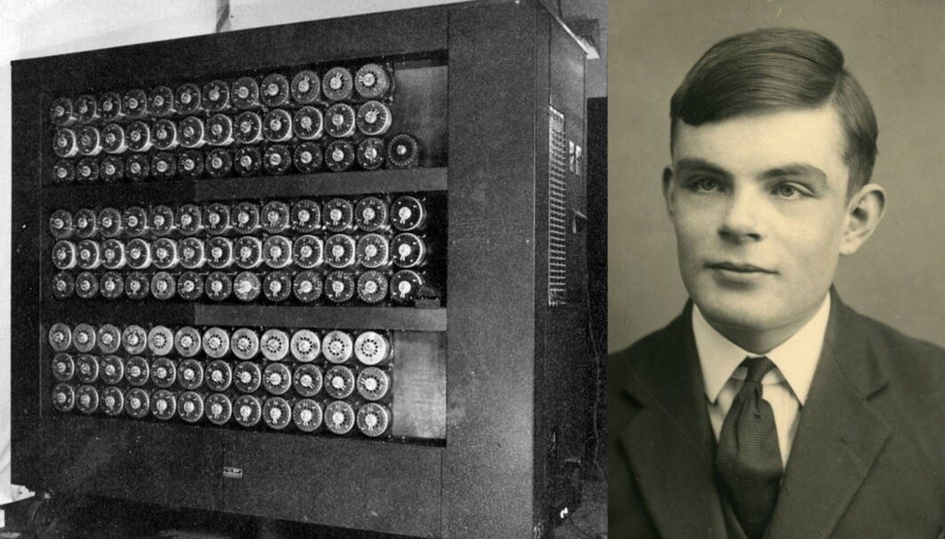 Bombe-maskinen til Alan Turing kunne knekke kodespråket i nazistenes beskjeder til hverandre. Bombe-maskinen til Alan Turing kunne knekke kodespråket i nazistenes beskjeder til hverandre.