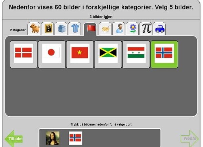Slik kan det se ut med innlogging ved hjelp av bilder. (Foto: (Bilde: NR)) Slik kan det se ut med innlogging ved hjelp av bilder. (Foto: (Bilde: NR))
