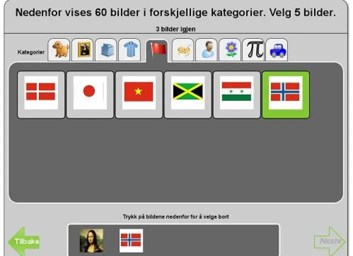 Slik kan det se ut med innlogging ved hjelp av bilder. (Foto: (Bilde: NR)) Slik kan det se ut med innlogging ved hjelp av bilder. (Foto: (Bilde: NR))