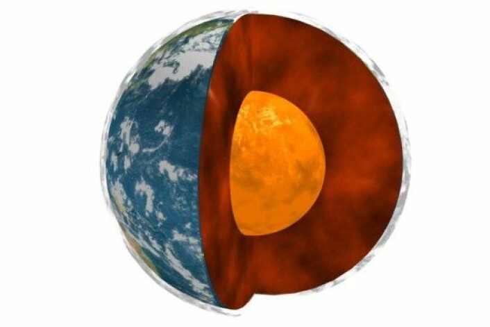 Ved å gjenskape trykket i jordas indre i laboratorium på jorda, har forskarane komme fram til ein meir nøyaktig temperatur for kjernen. (Foto: NASA/JPL-Université Paris Diderot - Institut de Physique du Globe de Paris)