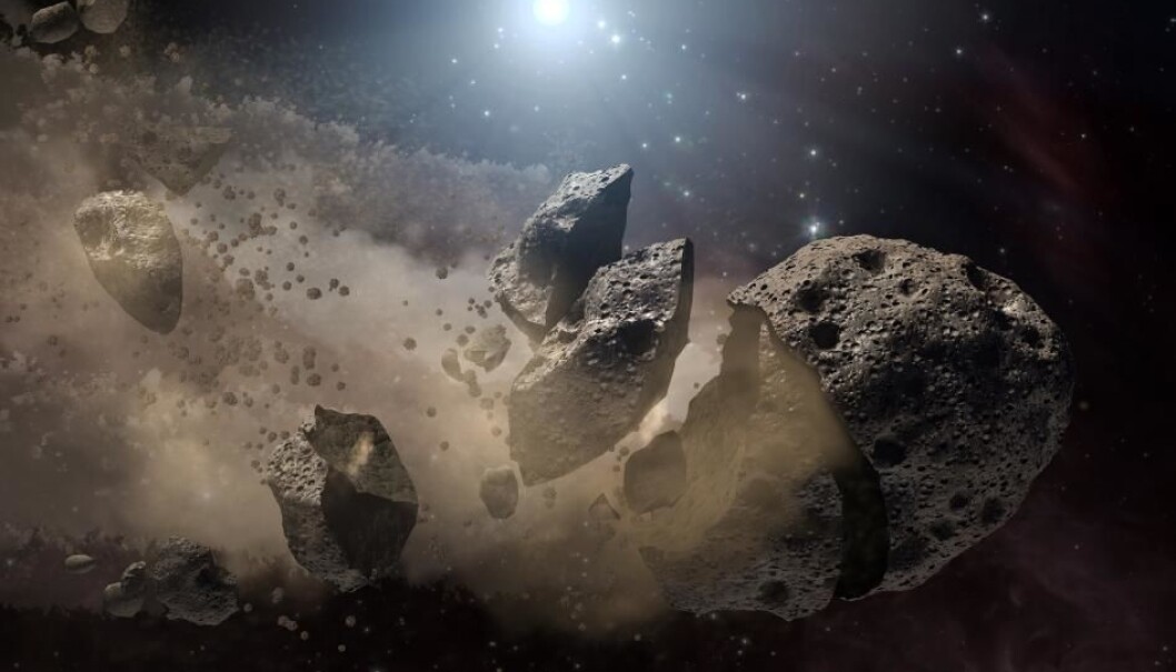 Asteroiden som til slutt traff jorden, kan ha sprukket opp i asteroidebeltet mellom Mars og Jupiter, før den ble slynget mot jorden, ifølge NASA. Asteroiden som til slutt traff jorden, kan ha sprukket opp i asteroidebeltet mellom Mars og Jupiter, før den ble slynget mot jorden, ifølge NASA.