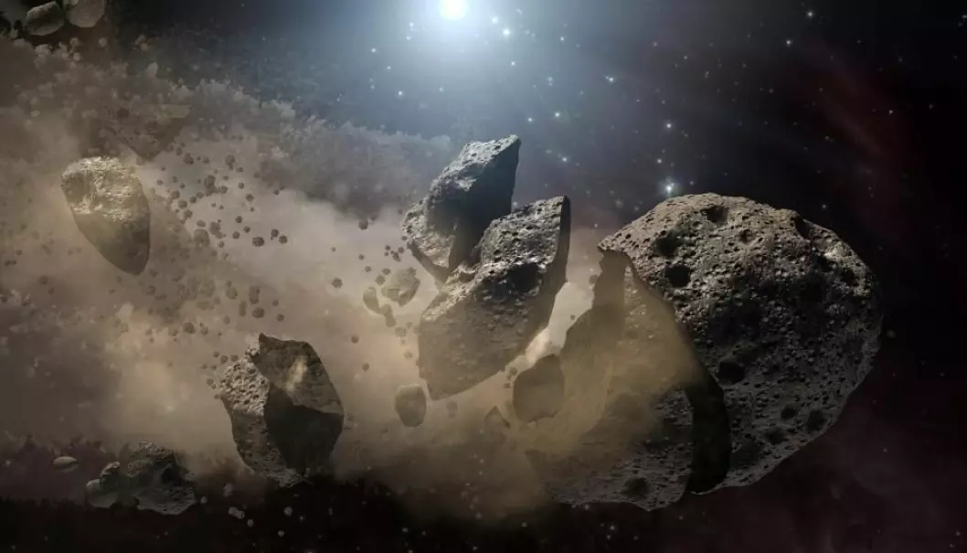 Asteroiden som til slutt traff jorden, kan ha sprukket opp i asteroidebeltet mellom Mars og Jupiter, før den ble slynget mot jorden, ifølge NASA.
