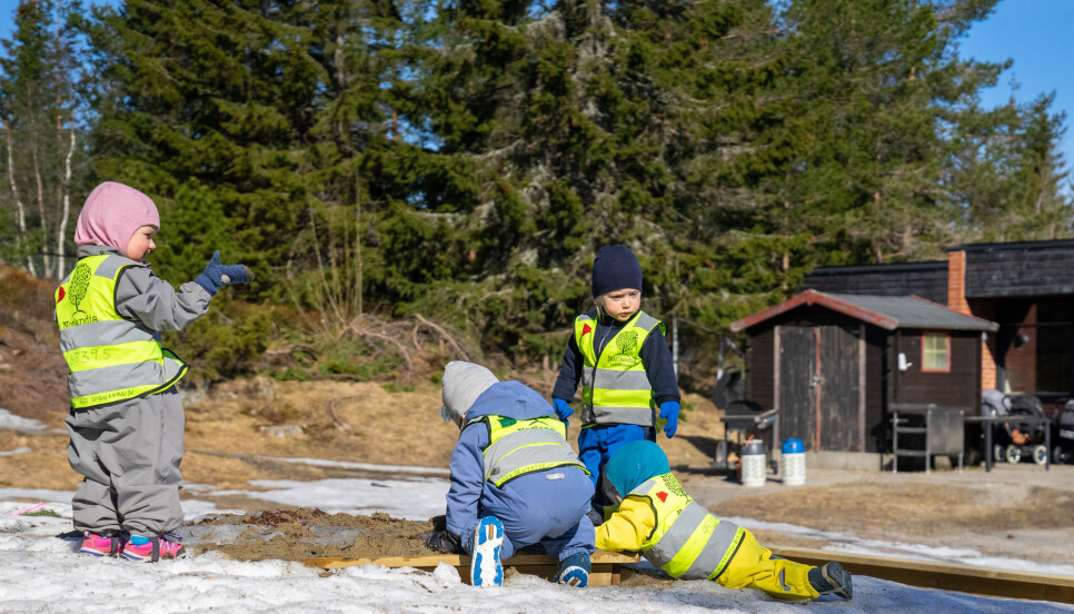 Barn som fikk mye dagslys, var mindre urolige og ukonsentrerte, viser studie. Bildet er fra Voksentoppen ski og friluftsbarnehage. (Foto: Thomas Brun / NTB)