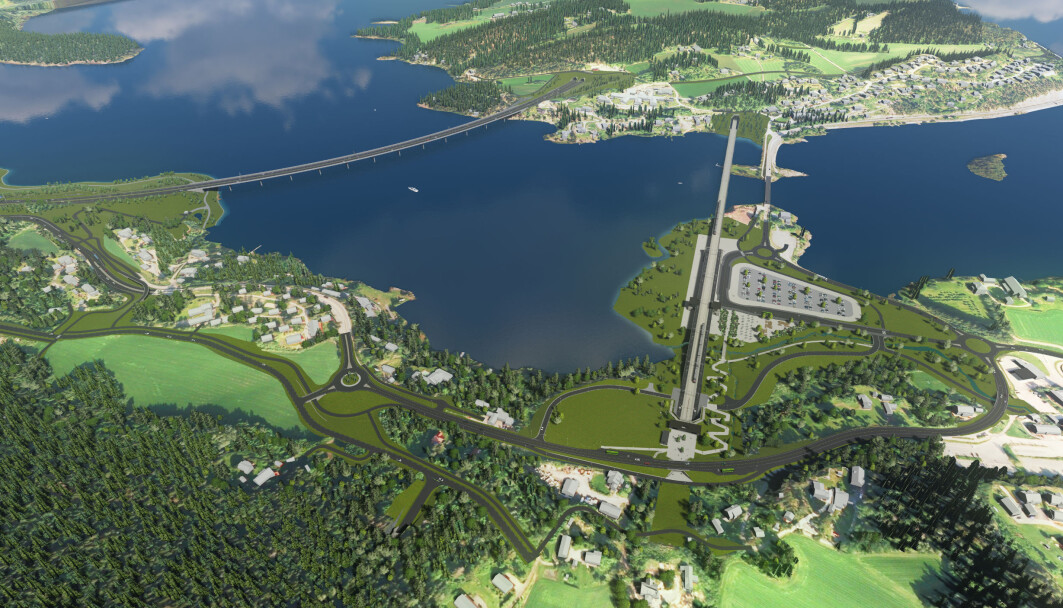 Slik er planene for Sundvollen dersom det blir etablert liten utfylling. Slik er planene for Sundvollen dersom det blir etablert liten utfylling.