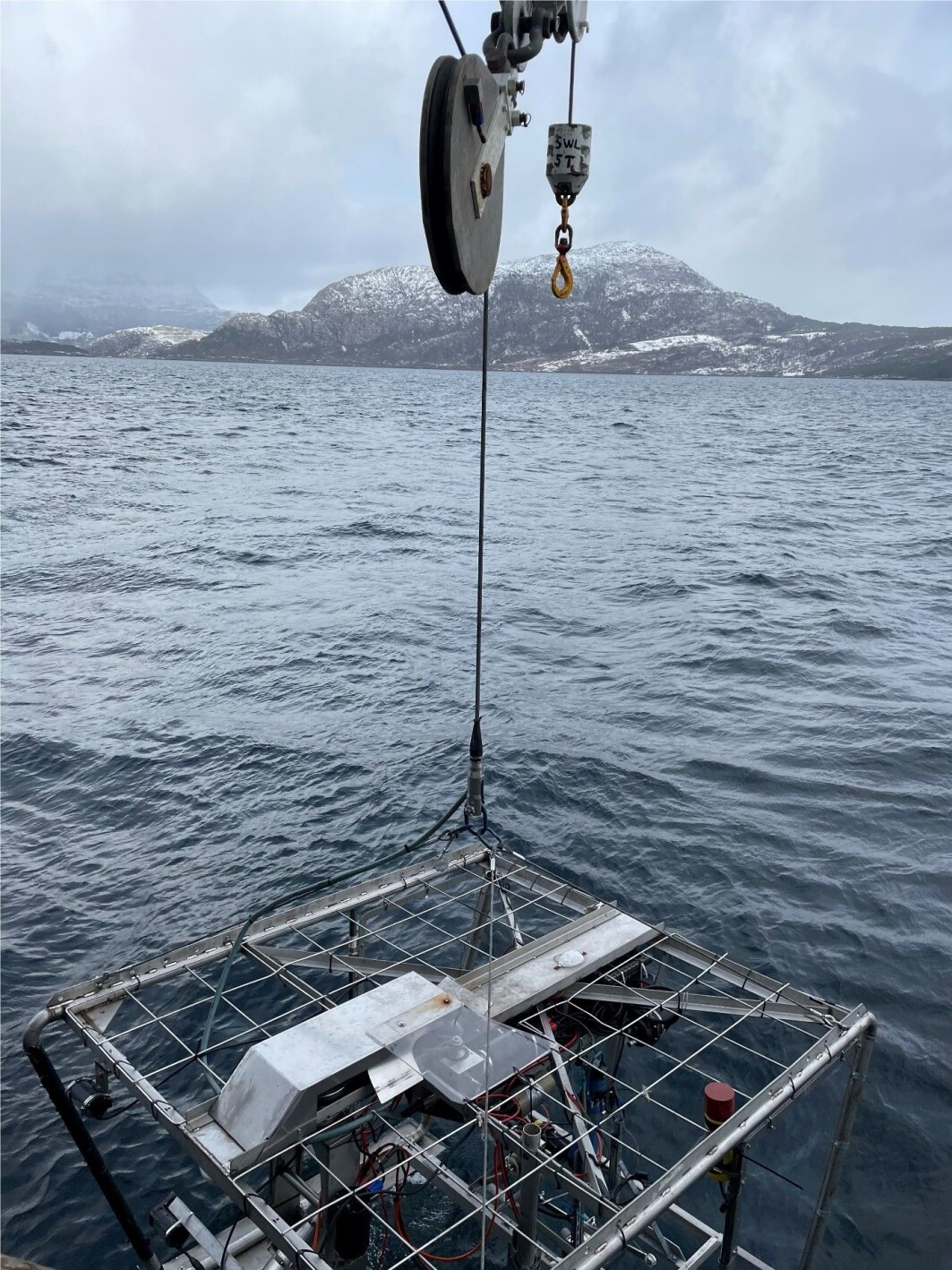 Videoriggen testes i Sognefjorden. Videoriggen testes i Sognefjorden.