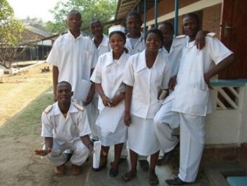 Malawiske sykepleierstudenter. (Foto: Høgskolen i Vestfold) Malawiske sykepleierstudenter. (Foto: Høgskolen i Vestfold)