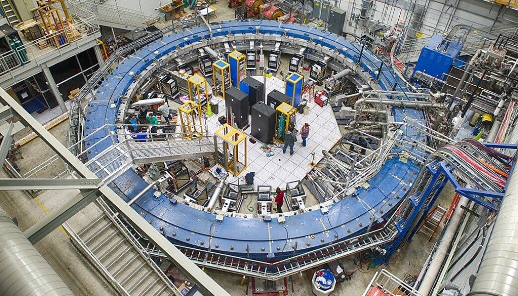 Muon g-2-eksperimentet ved Fermilab i USA. Muon g-2-eksperimentet ved Fermilab i USA.