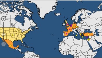 Kjent utbredelse av tomatbrunflekkvirus. Kjent utbredelse av tomatbrunflekkvirus.