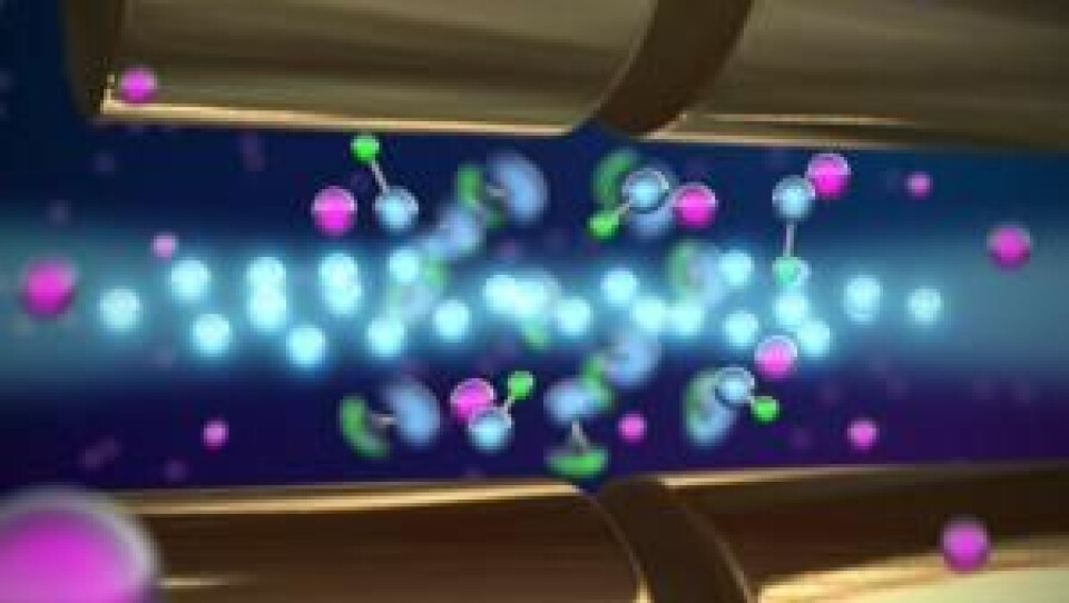 Danske forskere har utviklet en ny teknikk som kan gjøre molekyler ultrakalde. (Foto: (Illustrasjon: Alex Gingell))
