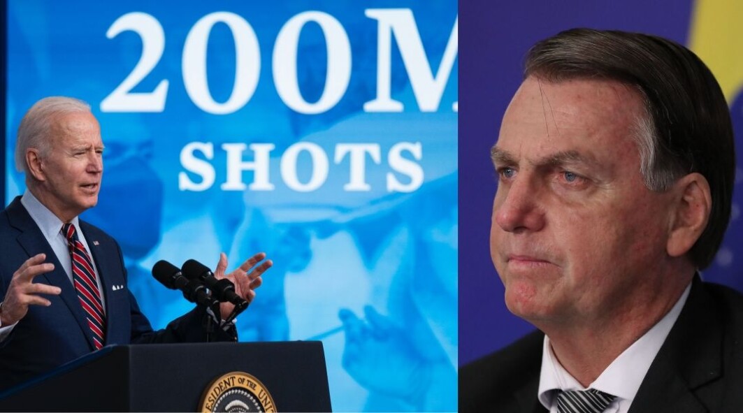USAs president Joe Biden får nå støtte fra nesten tre av fire amerikanere for sin koronapolitikk. I Brasil er oppslutningen om president Jair Bolsonaro rekordlav. USAs president Joe Biden får nå støtte fra nesten tre av fire amerikanere for sin koronapolitikk. I Brasil er oppslutningen om president Jair Bolsonaro rekordlav.