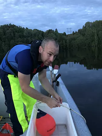 During the fieldwork in Lake Tyrifjord, Håkon Austad Langberg and his colleagues found large amounts of fluorinated toxicants.
