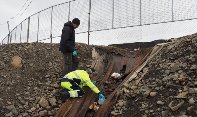 Water sampling at Svalbard Airport. Water sampling at Svalbard Airport.