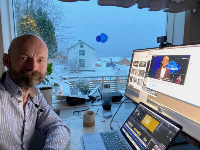 Digital nomad: Aksel Tjora at his “home office” at Råkvåg outside Trondheim. Digital nomad: Aksel Tjora at his “home office” at Råkvåg outside Trondheim.