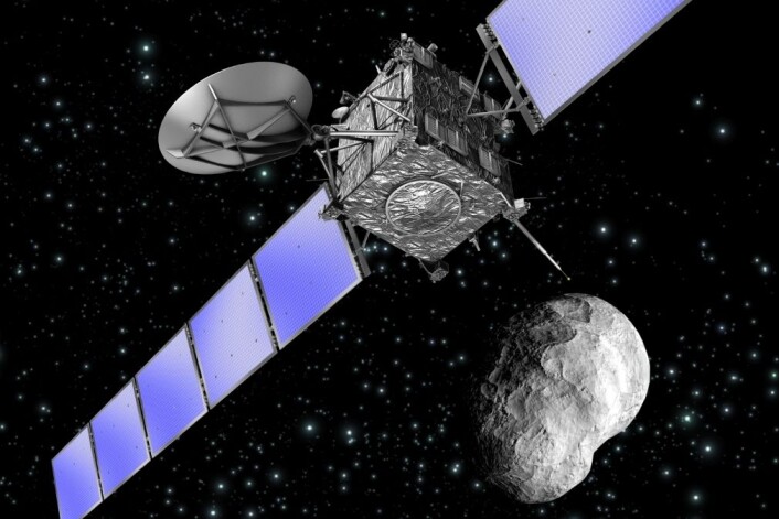 Som første romfartøy skal romsonden Rosetta lande på overflata av ein komet i november i år. (Foto: ESA) Som første romfartøy skal romsonden Rosetta lande på overflata av ein komet i november i år. (Foto: ESA)