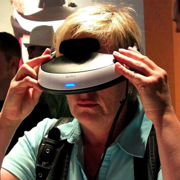Rett i øyet: 3D-brille fra Sony på IFA-messen (Foto: Arnfinn Christensen) Rett i øyet: 3D-brille fra Sony på IFA-messen (Foto: Arnfinn Christensen)