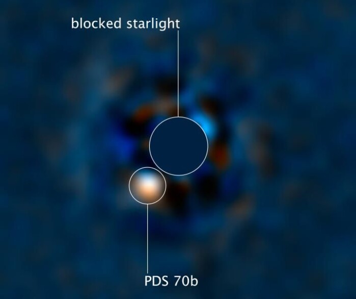 Forskerne har nå studert planeten PDS 70b ved hjelp av Hubble-teleskopet. Forskerne har nå studert planeten PDS 70b ved hjelp av Hubble-teleskopet.