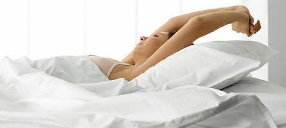En lang og god strekk om morgenen setter fart i kroppen. Colourbox.com