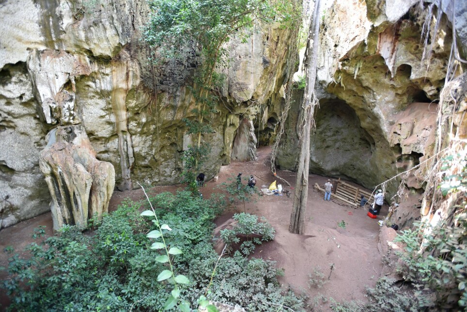 EARLIEST BURIAL CAVE SITE: General view of the cave site of Panga ya Saidi where the earliest burial was discovered and dated to be 78,000 year.