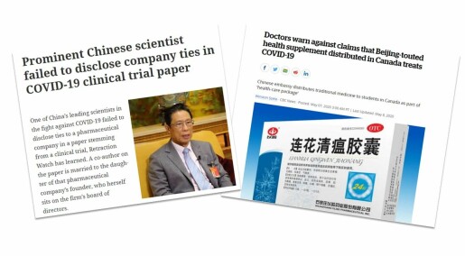 Kinesiske forskere viste at urtemedisin virker mot covid-19, men fortalte ikke om interesse­konflikter