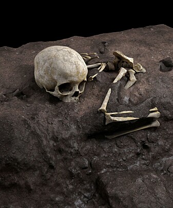 RECONSTRUCION: Virtual ideal reconstruction of Mtoto’s position in the burial pit. RECONSTRUCION: Virtual ideal reconstruction of Mtoto’s position in the burial pit.