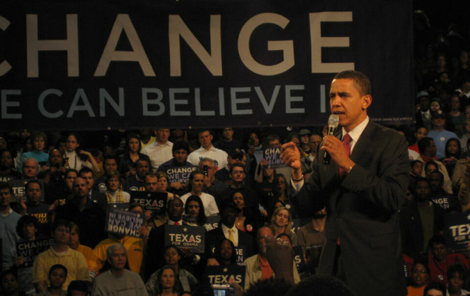 Barack Obama snakker i Houston, Texas. (Foto: Tim Bekaert, Wikimedia Commons)