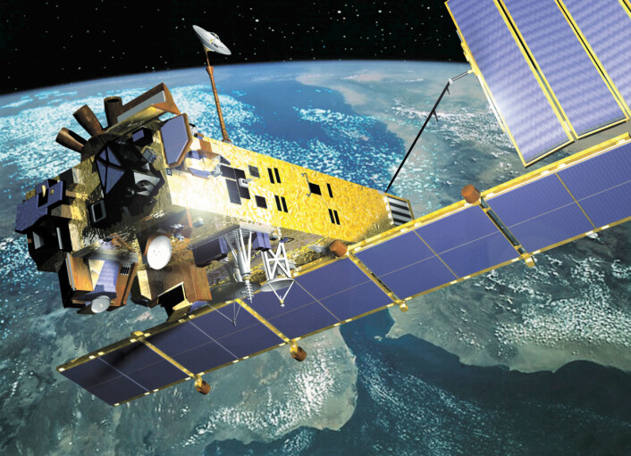 Envisat, den europeiske romorganisasjonen ESAs store jordobservasjonssatellitt, leverte grensesprengende bilder og data fra 2002 til 2012. (Foto: (Illustrasjon: ESA)) Envisat, den europeiske romorganisasjonen ESAs store jordobservasjonssatellitt, leverte grensesprengende bilder og data fra 2002 til 2012. (Foto: (Illustrasjon: ESA))