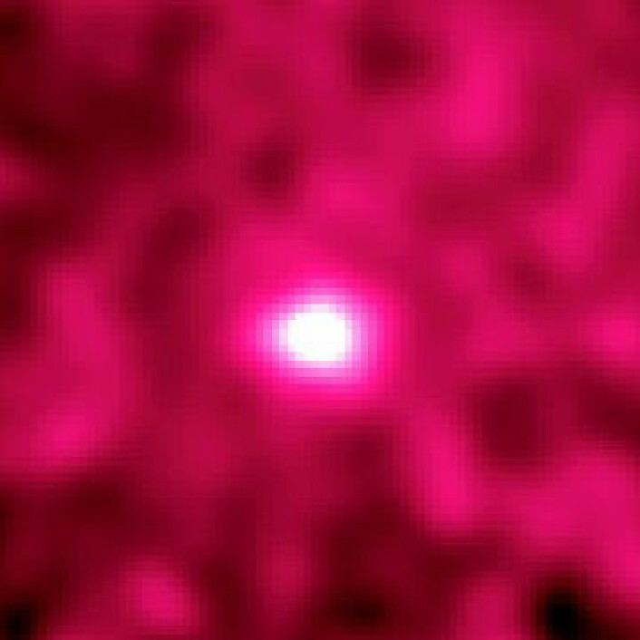 Slik ser månelyset ut i kortbølgede gammastråler. De dannes av kosmisk stråling, raske partikler som treffer overflaten på månen. Ved å måle retningen til slike kosmiske stråler, håper en gruppe forskere å finne ut om vi lever i en ufullkommen datasimulering. (Foto: (Bilde: D. J. Thompson, D. L. Bertsch (NASA/GSFC), D. J. Morris (UNH), R. Mukherjee (NASA/GSFC/USRA)/ Wikimedia Commons)) Slik ser månelyset ut i kortbølgede gammastråler. De dannes av kosmisk stråling, raske partikler som treffer overflaten på månen. Ved å måle retningen til slike kosmiske stråler, håper en gruppe forskere å finne ut om vi lever i en ufullkommen datasimulering. (Foto: (Bilde: D. J. Thompson, D. L. Bertsch (NASA/GSFC), D. J. Morris (UNH), R. Mukherjee (NASA/GSFC/USRA)/ Wikimedia Commons))