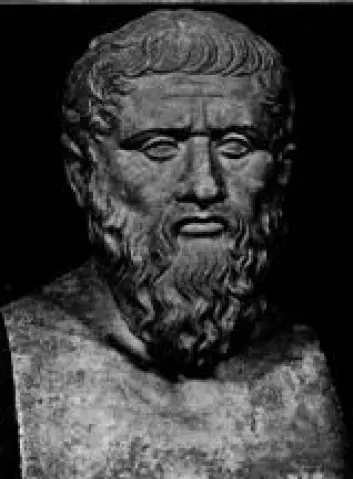 "Også Platon (427-347 f.Kr.) behandlet økonomiske spørsmål. Byste fra Vatikanmuseet. "