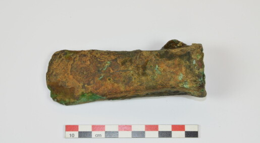 Forhistorisk øks funnet på 12 meters dyp utenfor Arendal
