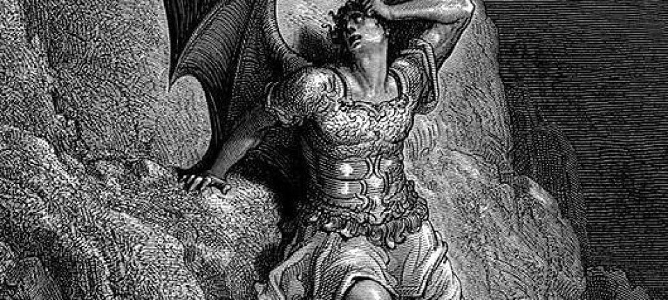 Gustave Dorés fremstilling av Satan fra John Miltons Det tapte paradis. (Illustrasjon: Wikimedia Commons, se lisens her.)