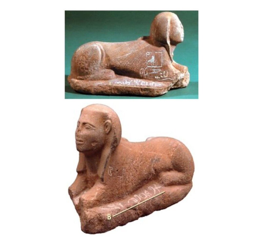 Sfinksen ble nøkkelen til å forstå Serabit-alfabetet. På den ene siden av sfinksen står det skrevet med hieroglyfer <span class="italic" data-lab-italic_desktop="italic">«Den elskede Hathor, Fruen av turkisene».</span> Slik ble det mulig å forstå at det på den andre siden av sfinksen sto <span class="italic" data-lab-italic_desktop="italic">«Elskede Baal» </span>(«Elskede Baalat») skrevet med de nye bokstavene. Sfinksen ble nøkkelen til å forstå Serabit-alfabetet. På den ene siden av sfinksen står det skrevet med hieroglyfer <span class="italic" data-lab-italic_desktop="italic">«Den elskede Hathor, Fruen av turkisene».</span> Slik ble det mulig å forstå at det på den andre siden av sfinksen sto <span class="italic" data-lab-italic_desktop="italic">«Elskede Baal» </span>(«Elskede Baalat») skrevet med de nye bokstavene.
