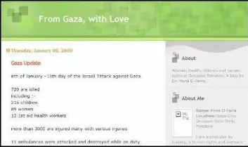 Mona el-Farras blogg "From Gaza, with Love".