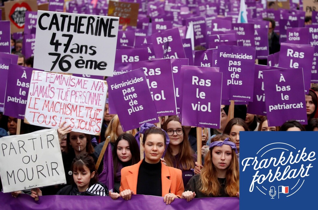 Fra en demonstrasjon mot partnerdrap i Paris i 2019. Fra en demonstrasjon mot partnerdrap i Paris i 2019.
